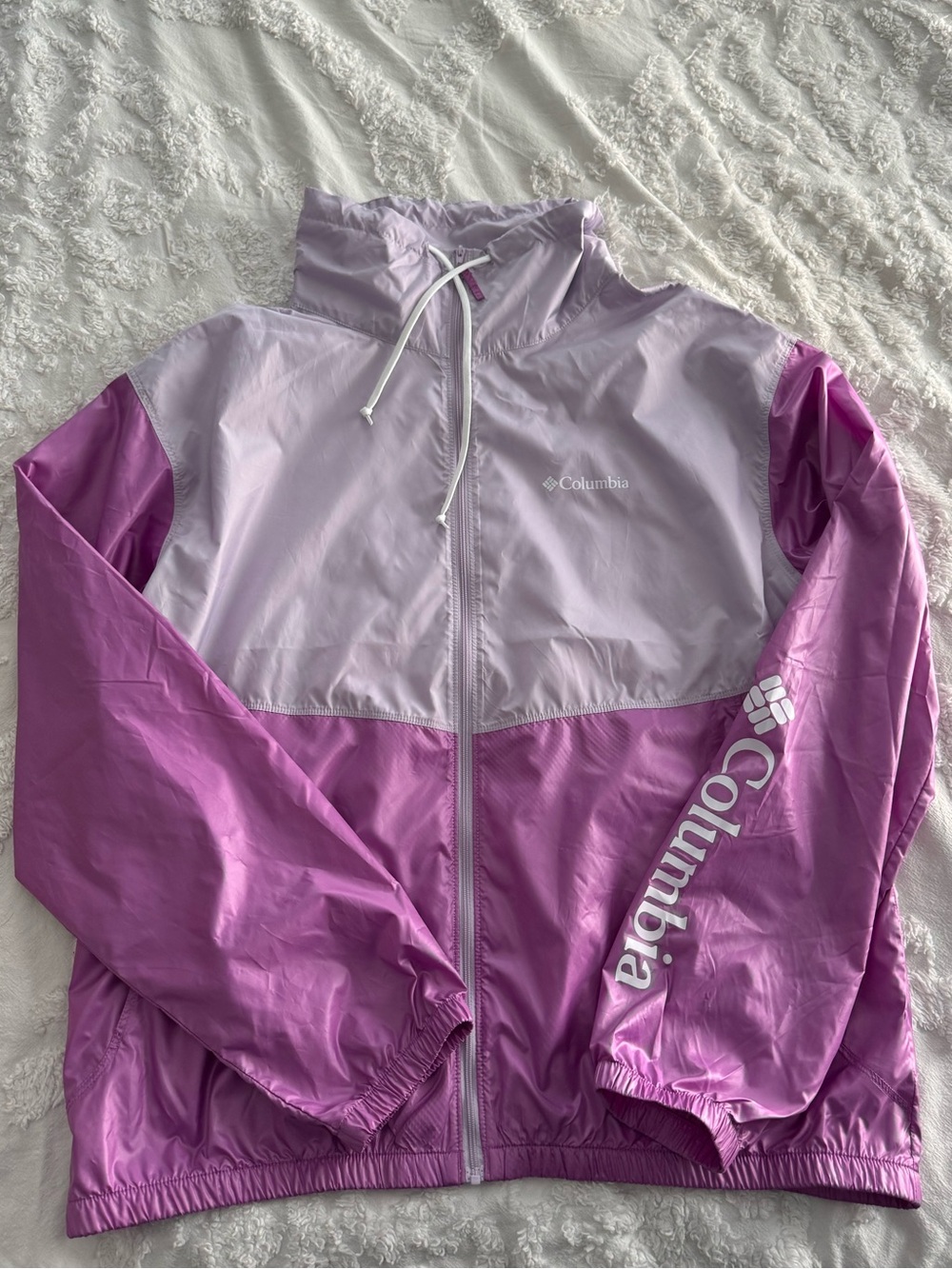 Columbia Colorblock Windbreaker Jacket Purple Lavender Women’s Large
